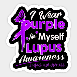 I wearpurple for myself lupus awareness Sticker